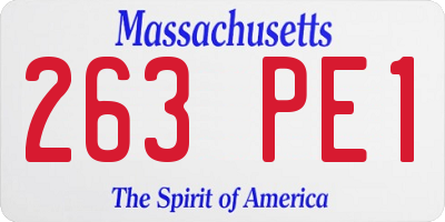 MA license plate 263PE1