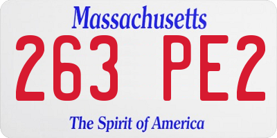 MA license plate 263PE2