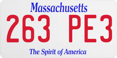 MA license plate 263PE3