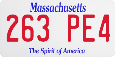 MA license plate 263PE4