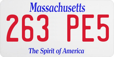MA license plate 263PE5