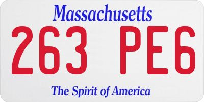 MA license plate 263PE6