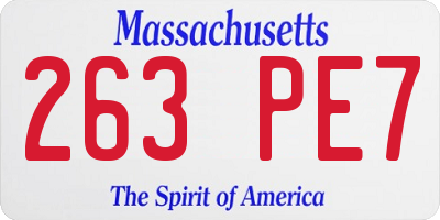MA license plate 263PE7