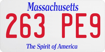 MA license plate 263PE9