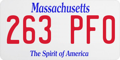MA license plate 263PF0