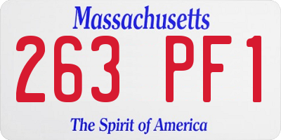 MA license plate 263PF1