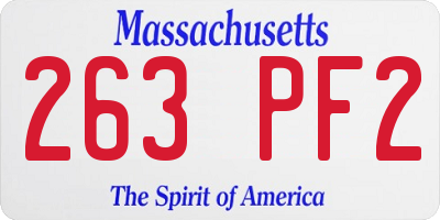MA license plate 263PF2