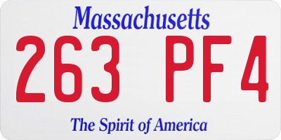 MA license plate 263PF4