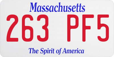 MA license plate 263PF5