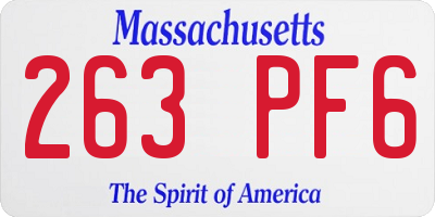 MA license plate 263PF6