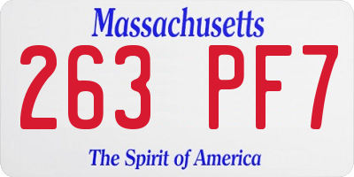 MA license plate 263PF7