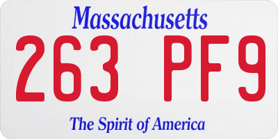 MA license plate 263PF9