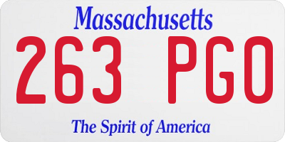 MA license plate 263PG0