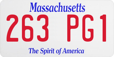 MA license plate 263PG1