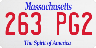MA license plate 263PG2