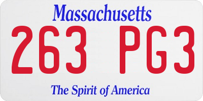 MA license plate 263PG3