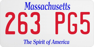 MA license plate 263PG5