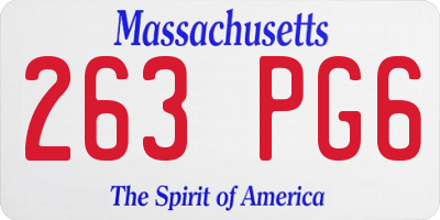 MA license plate 263PG6