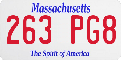 MA license plate 263PG8