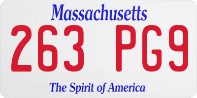 MA license plate 263PG9