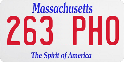 MA license plate 263PH0