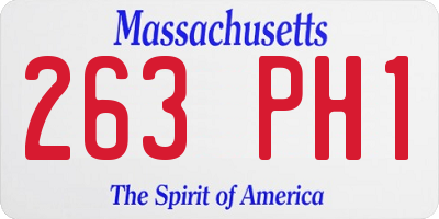 MA license plate 263PH1