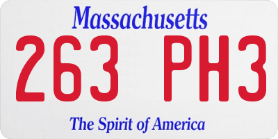 MA license plate 263PH3