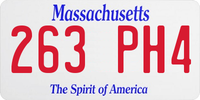 MA license plate 263PH4