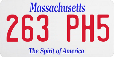 MA license plate 263PH5