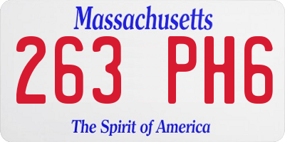 MA license plate 263PH6