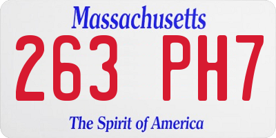MA license plate 263PH7