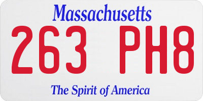 MA license plate 263PH8