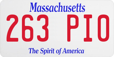 MA license plate 263PI0