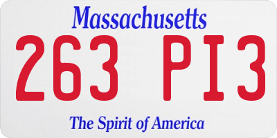 MA license plate 263PI3