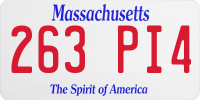 MA license plate 263PI4