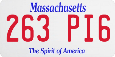 MA license plate 263PI6