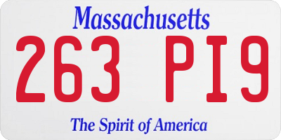 MA license plate 263PI9