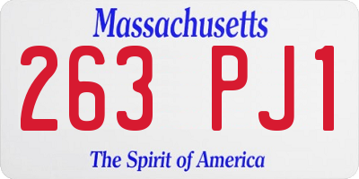 MA license plate 263PJ1