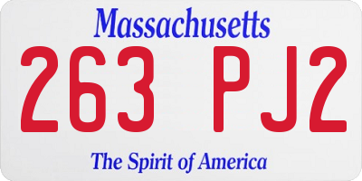 MA license plate 263PJ2