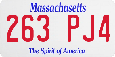 MA license plate 263PJ4