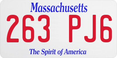 MA license plate 263PJ6