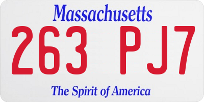 MA license plate 263PJ7