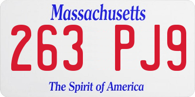 MA license plate 263PJ9