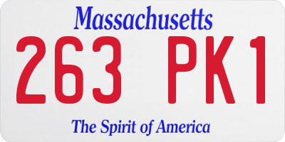 MA license plate 263PK1