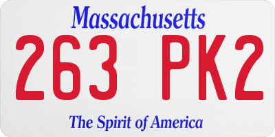 MA license plate 263PK2
