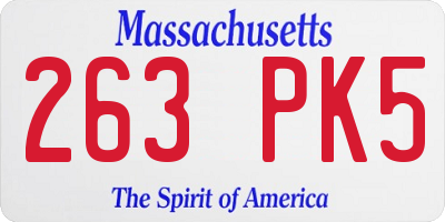 MA license plate 263PK5