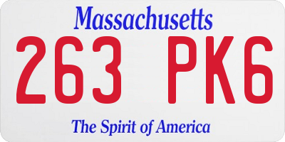 MA license plate 263PK6