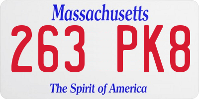 MA license plate 263PK8
