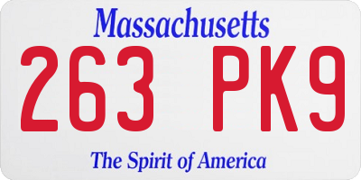 MA license plate 263PK9