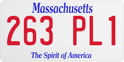 MA license plate 263PL1